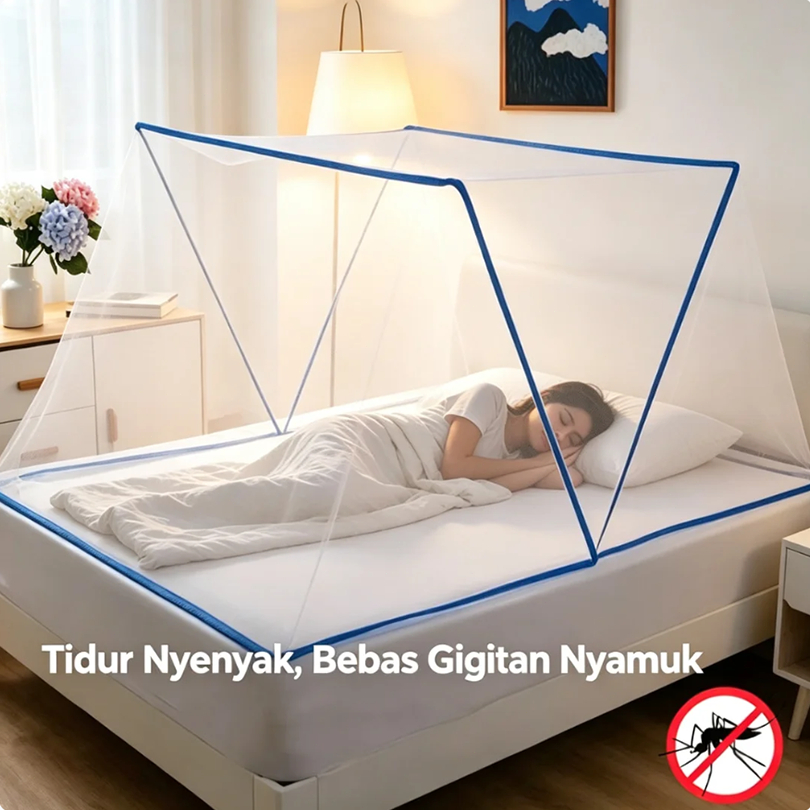 Kelambu Kotak Lipat Portable  Anti Nyamuk / Kelambu Bulat Lipat Ukuran Jumbo / Kelambu Kotak Lipat A