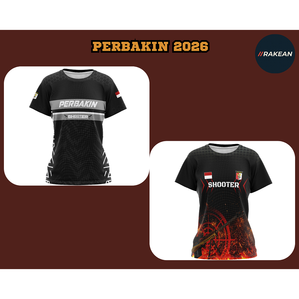 Baju Kaos Tshirt Jersey Wanita Olahraga Perbakin 2026 Art 01 & 02 Tembak Shooter Sniper Sport Full P