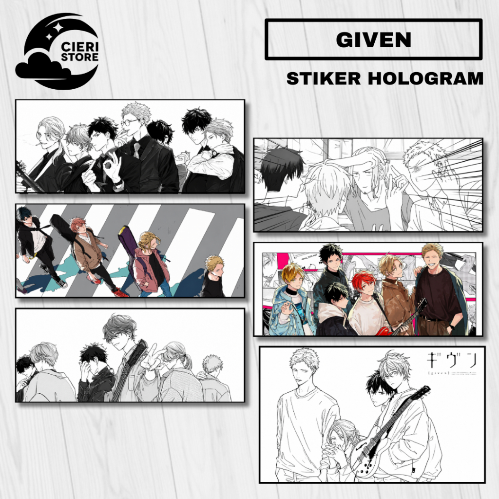 Stiker Hologram Anime Given Mafuyu Uenoyama Vinyl Glossy Anti Air