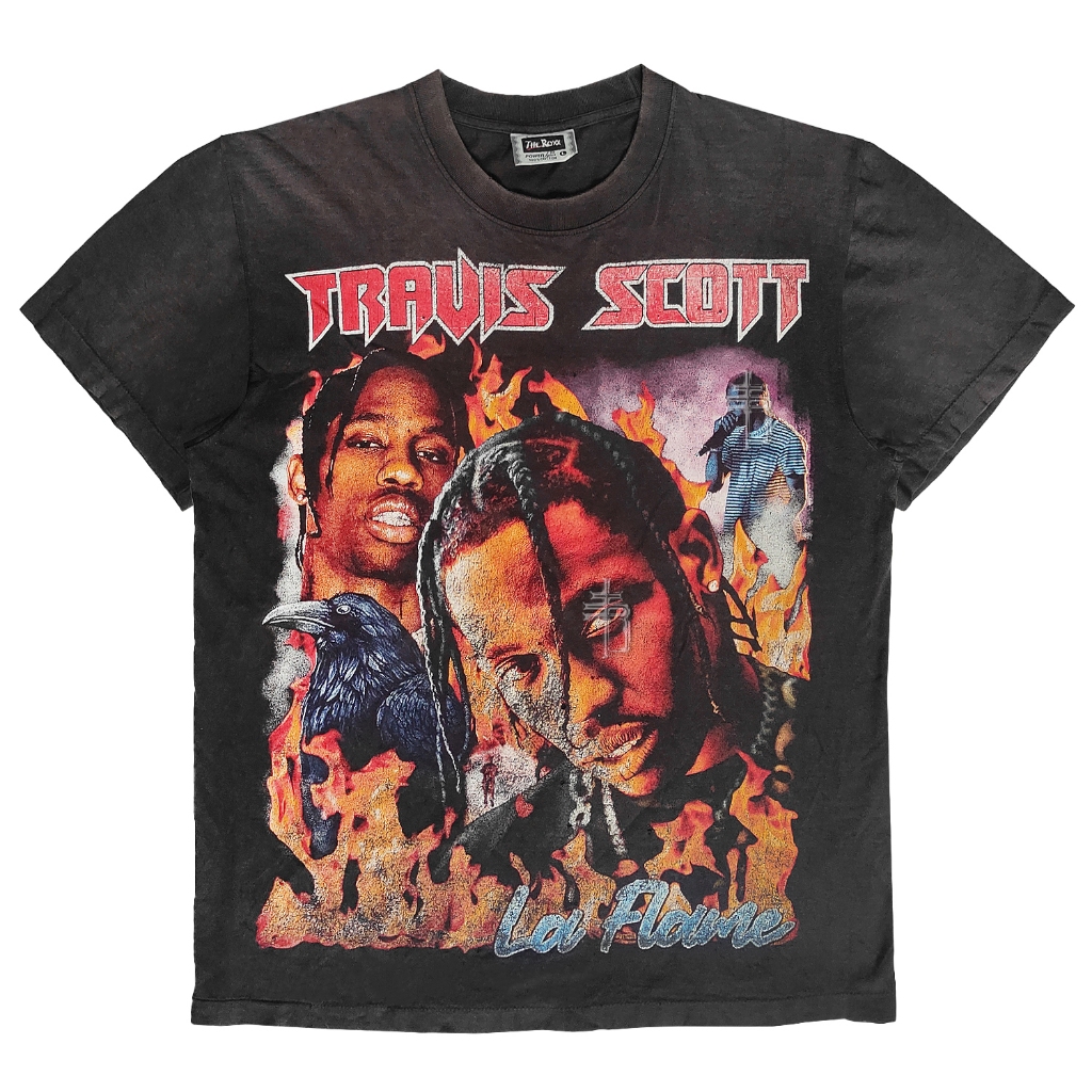 Travis Scott La Flame The Roxx Bootleg Vintage Distressed Trashed Faded Looks