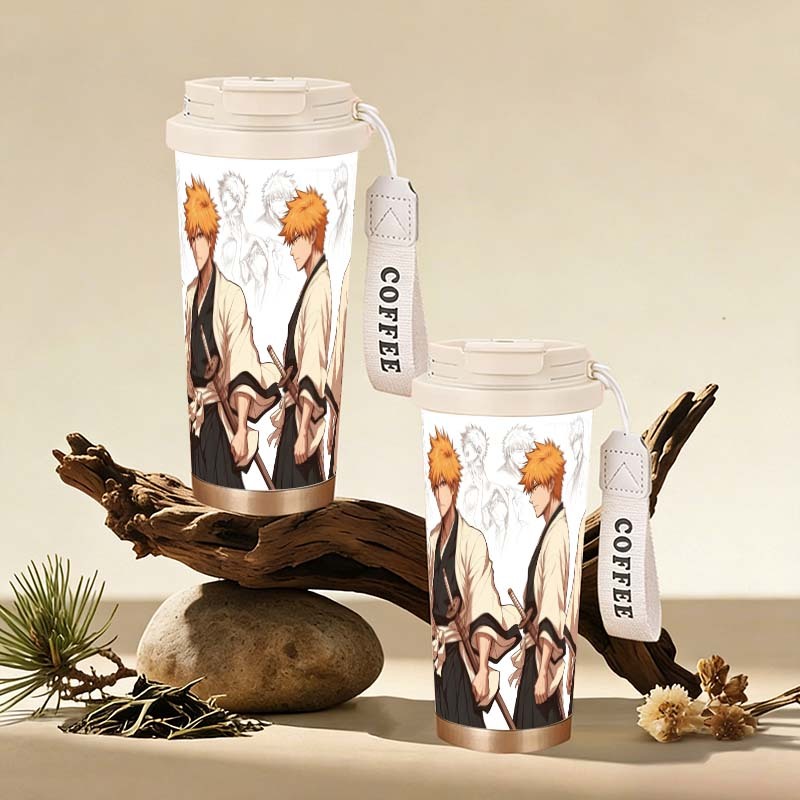 Bleach Kurosaki Ichigo Botol Minum Tumbler Stainless Steel 316 500ml Penjaga Suhu 8 Jam Tahan Panas 