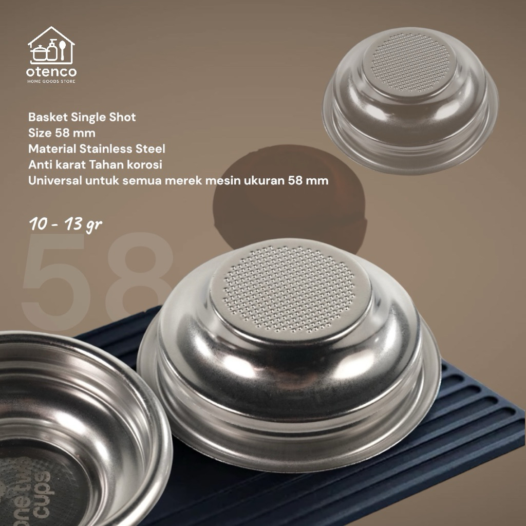 Basket single 58mm Portafilter basket single 58 mm non pressurized single basket 58 mm basket no pre