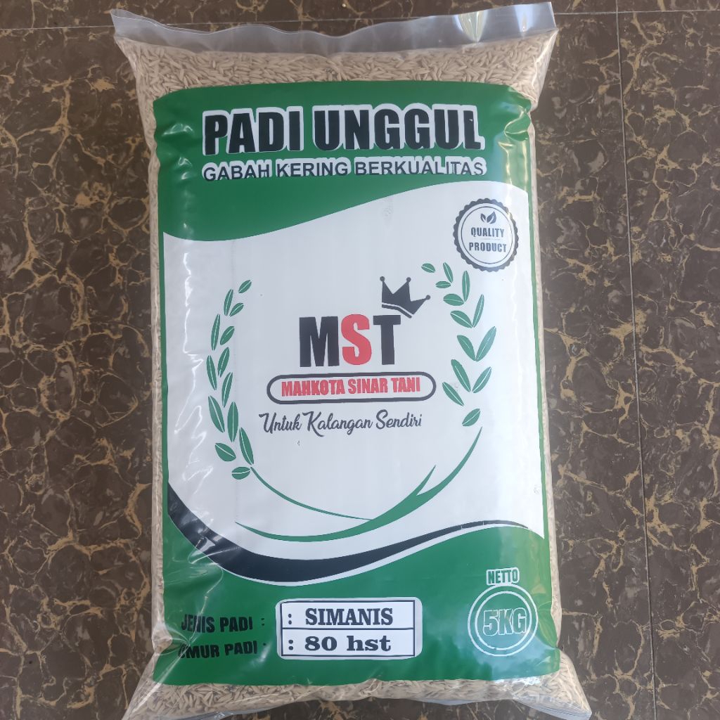 benih padi  umur  pendek/GENJAH   SIMANIS 100% original  .Kemasan  5 kg