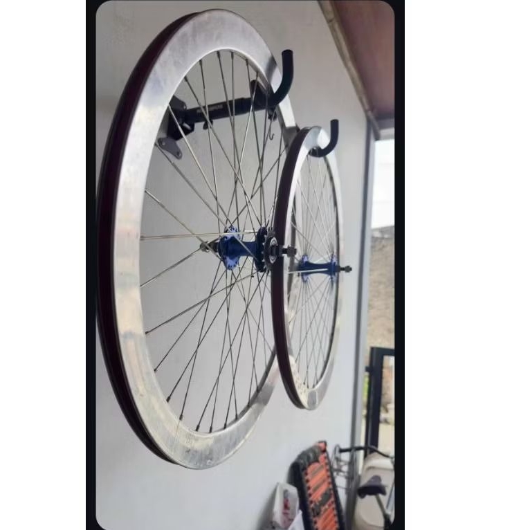 wheelset hplusson 700c 36hole spoke pipih hub unbrand bekas bagus