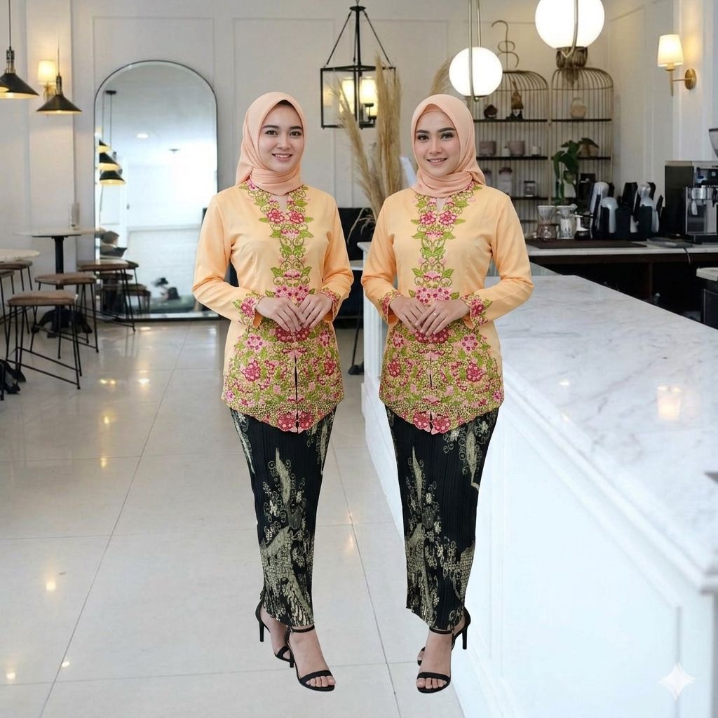 {1843} Set Kebaya Encim Anita - Set Kebaya Encim Bordir - Set Kebaya Encim Modern - Kebaya Encim+Rok