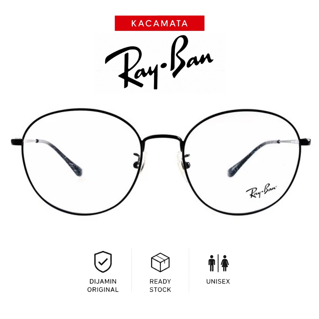 RAYBAN Frame Kacamata Round Pria Wanita Ori Unisex Plus Minus RB6475D-C2509-55