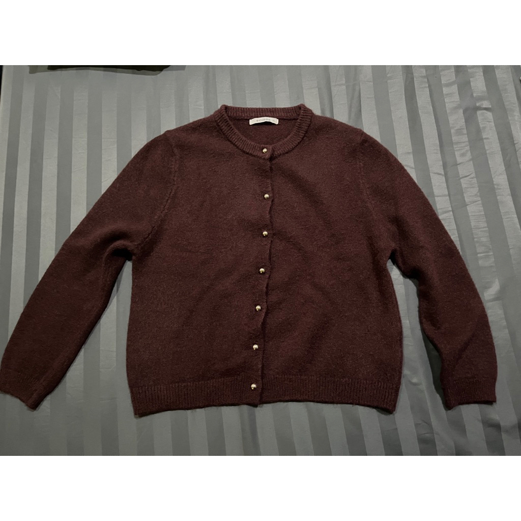 Preloved ECINOS Jennie Wool Knitted Cardi (Burgundy)