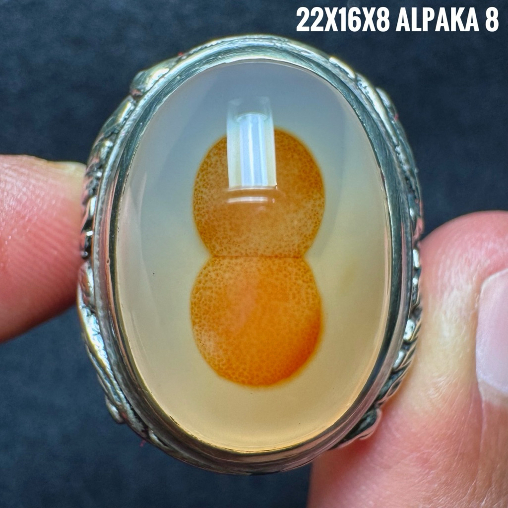 Cincin Batu Akik Natural Angka 8 (Asli Alam)