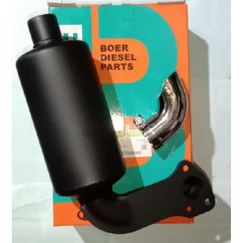 RD86 KUBOTA KNALPOT HITAM+CORONG UNTUK MESIN DIESEL KUBOTA