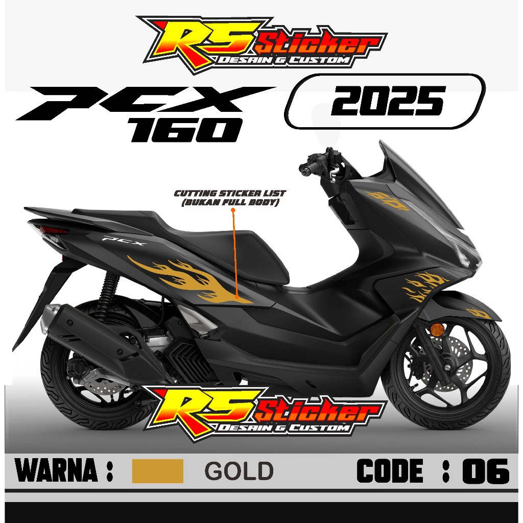 Cutting Sticker PCX 160 NEW 2025 - Aksesoris Motor Stiker Honda PCX 160 2025 Minimalis Skotlet Lis B
