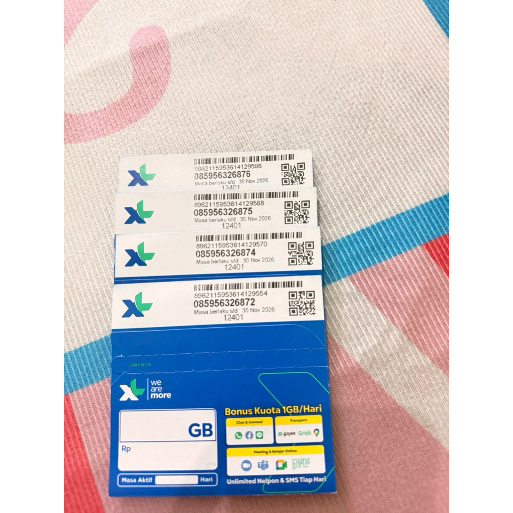 kartu perdana kosongan XL  belum registrasi