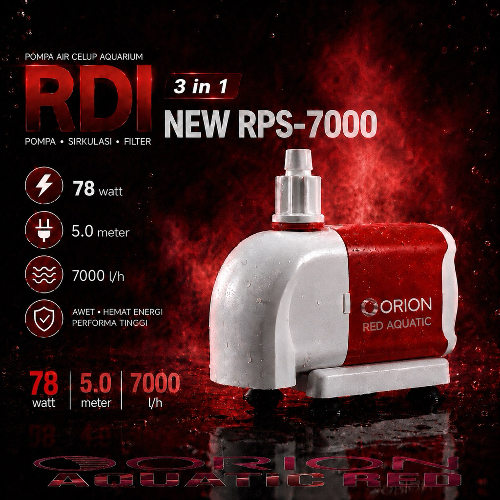 (GARANSI+BONUS) RDI-RPS 7000 AMPHIBIOUS AQUARIUM PUMP