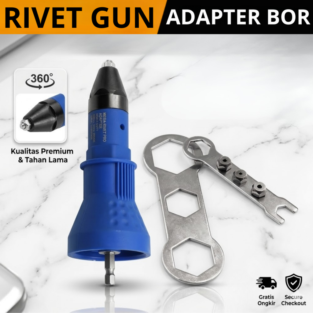 Alat Paku RIvet Electric Rivet Gun Adapter Mesin Bor  / Sambungan Rivet Gun Adapter Mesin Bor