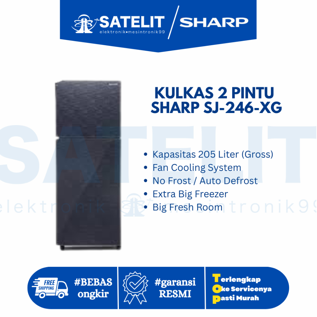 KULKAS 2 PINTU SHARP SJ-246-XG - NO FROST