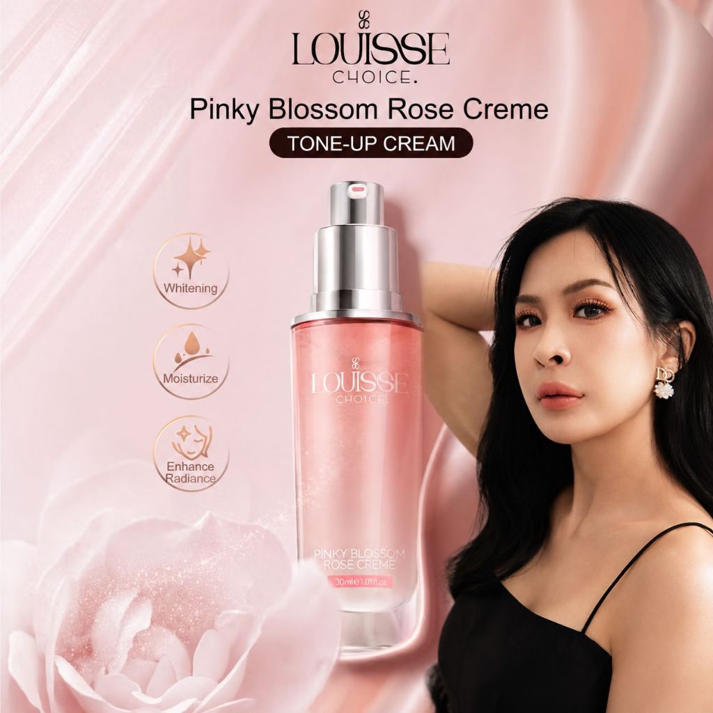 [VO] LOUISSE CHOICE Pinky Blossom Rose Creme Tone-Up Cream Highlighter Primer Whitening Facial Moist