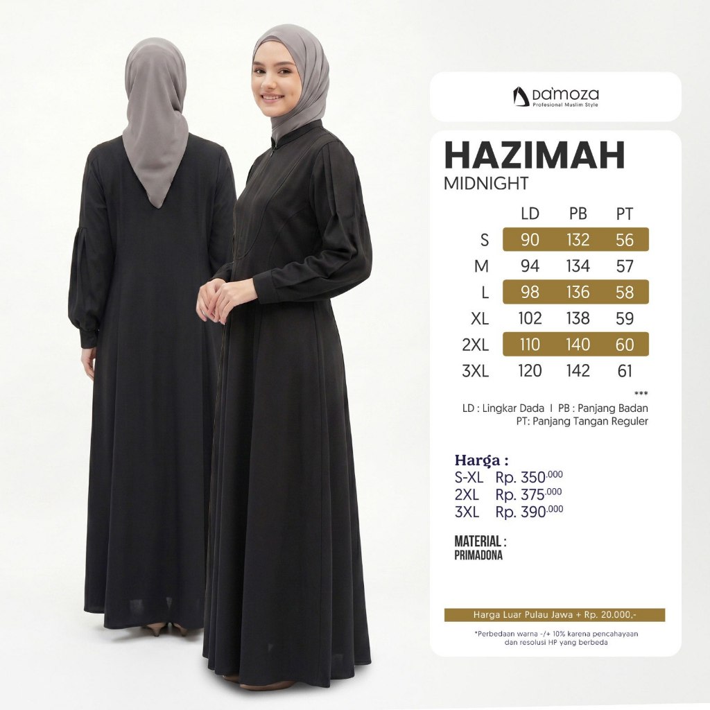 Terbaru Gamis Katun DAMOZA HAZIMAH Rosewood I Midnight ORIGINAL I BEKASI I COD