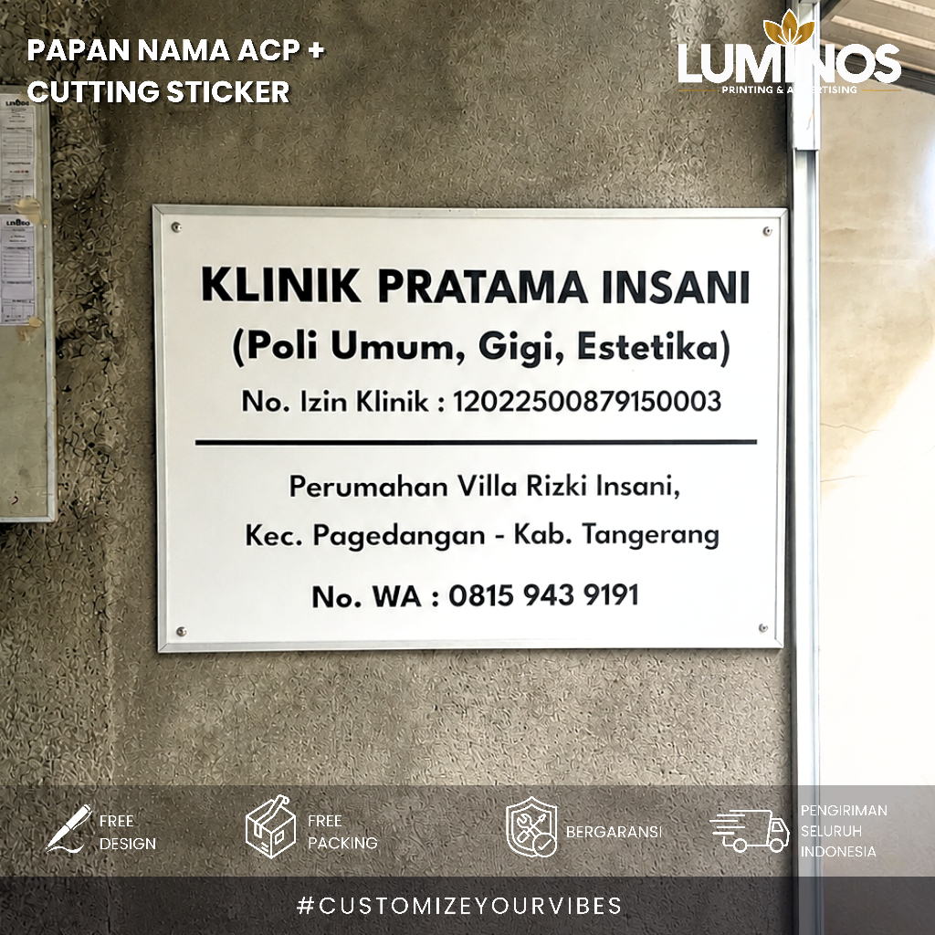 Plang Nama Billboard Cutting Sticker | Papan Nama Notaris | Papan Nama Perizinan