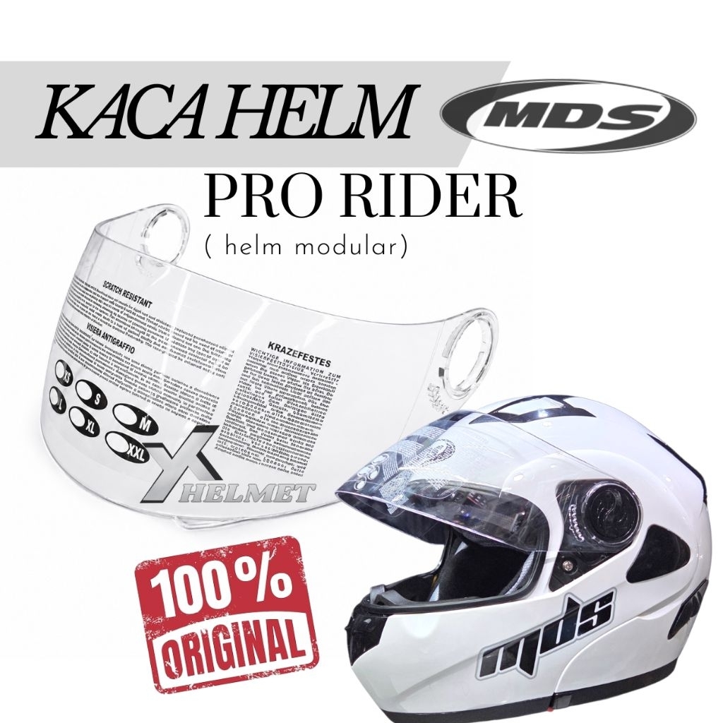 VISOR MDS PRO RIDER - kaca helm mds pro rider kaca mds modular