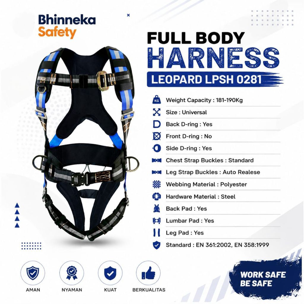 Full Body Safety Harness Leopard LPSH 0281 / Safety Belt Harness Leopard Original