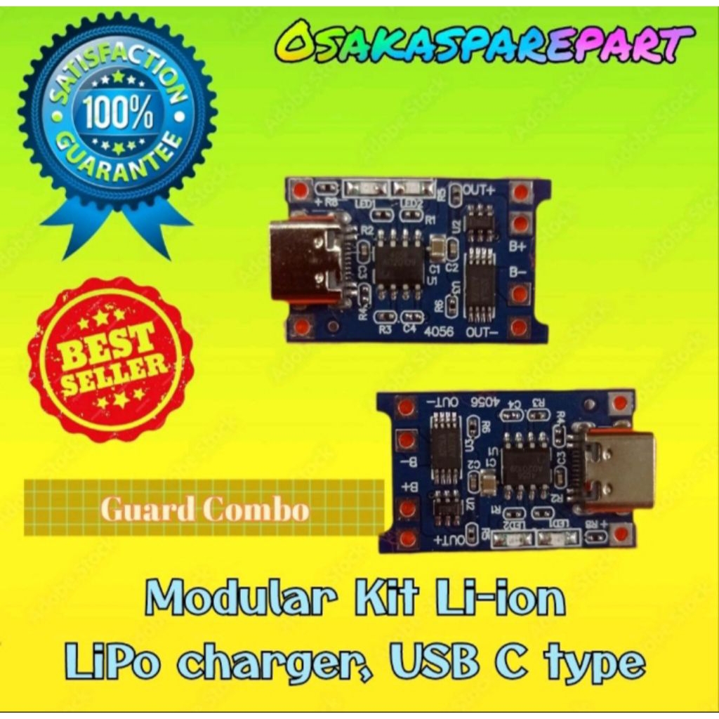 Modul Kit LiPo Lithium-ion Polymer Charger USB Type C