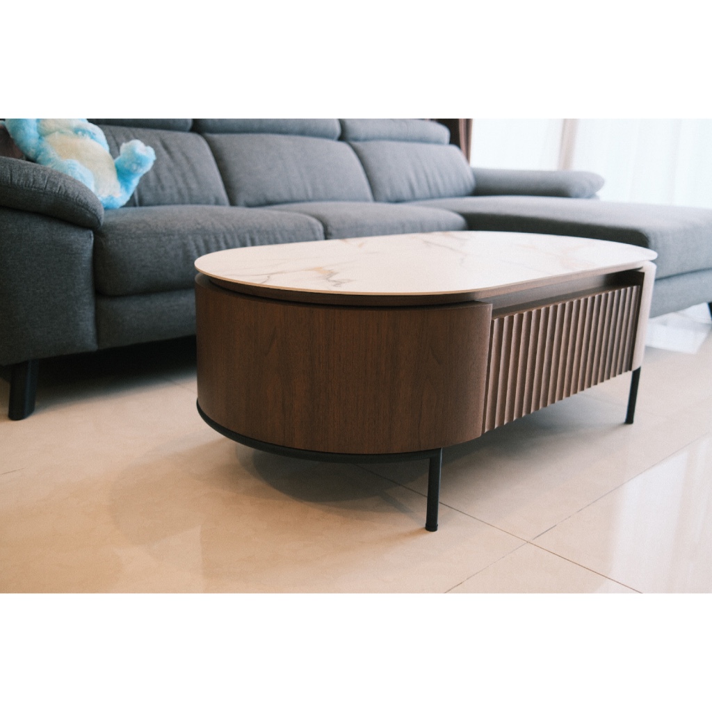[CELLINI] Meja Kopi Convertible Sintered Stone / Meja Tamu / Coffee Table (FLUTO) - Furniture Mewah 