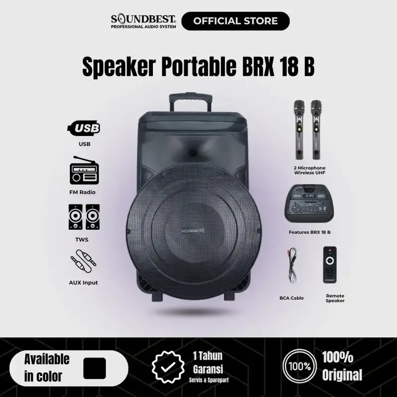 Speaker Portable Bluetooth Soundbest BRX-18B (18 inch)