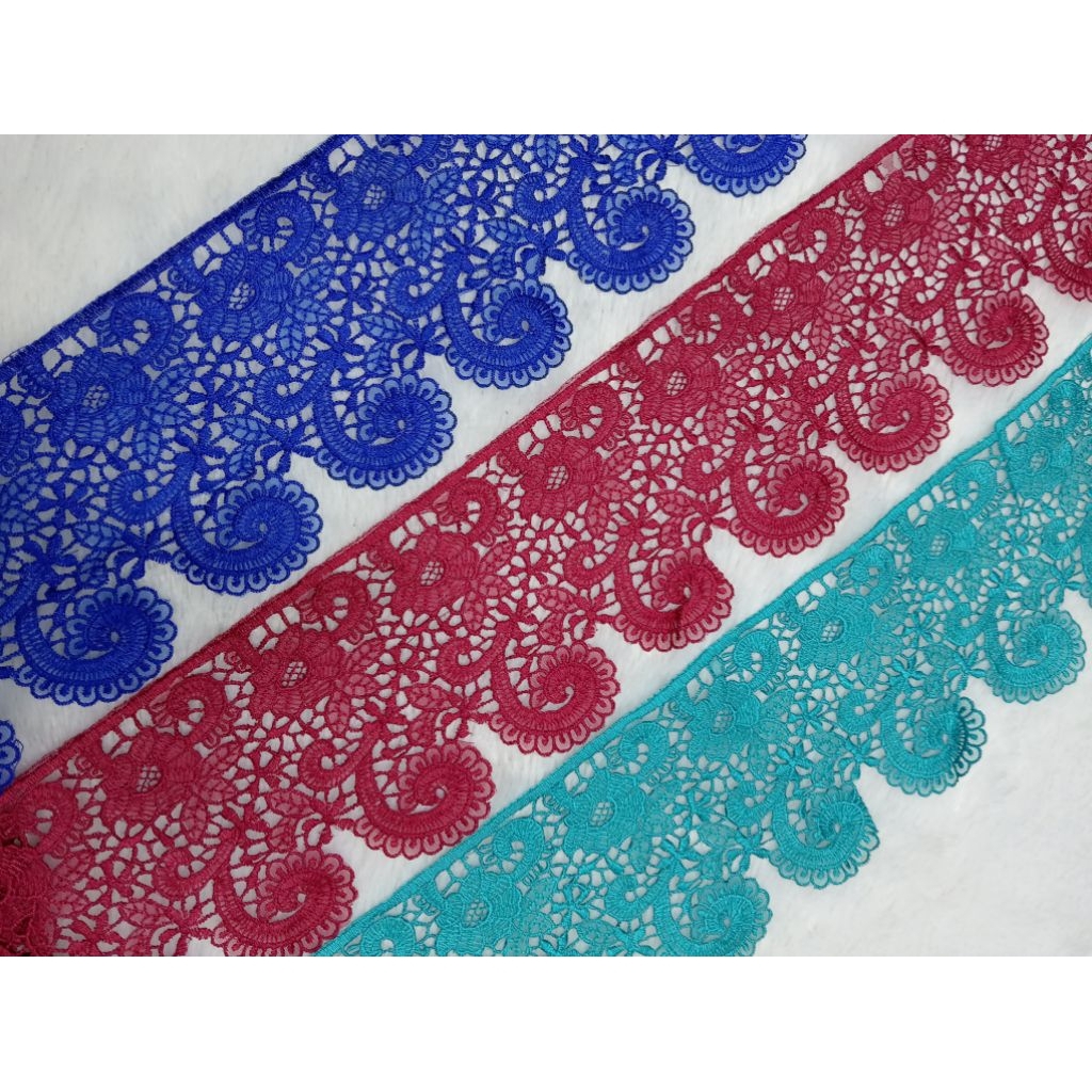 RENDA BORDIR PINGGIRAN RENDA KEONG PINGGIRAN RENDA BORDIR LEBAR 10CM (HARGA TERTERA UNTUK 90CM)