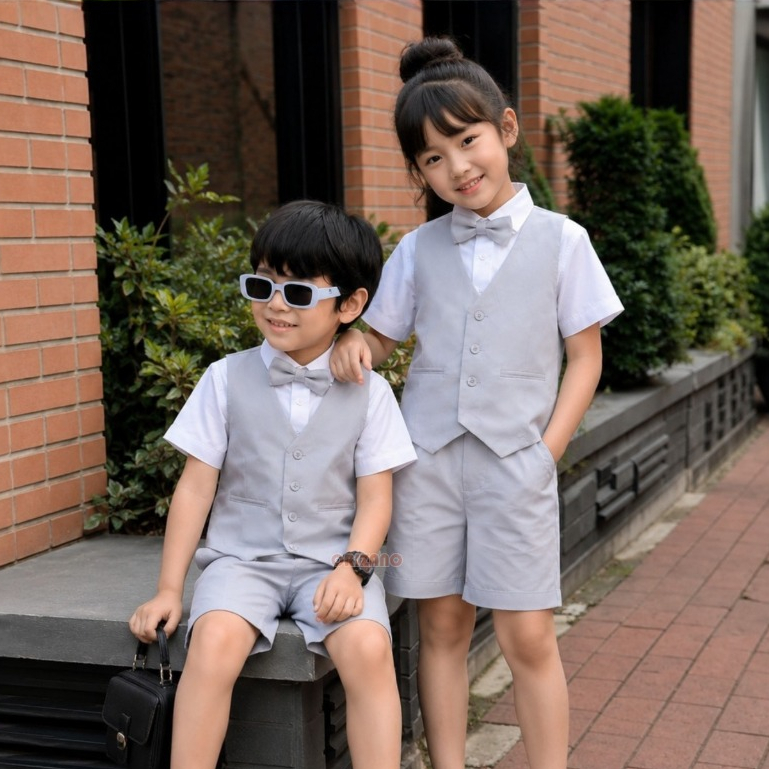 Set Anak Vest Rompi Jas Formal Anak Laki Laki Perempuan Pesta & Graduation Wisuda
