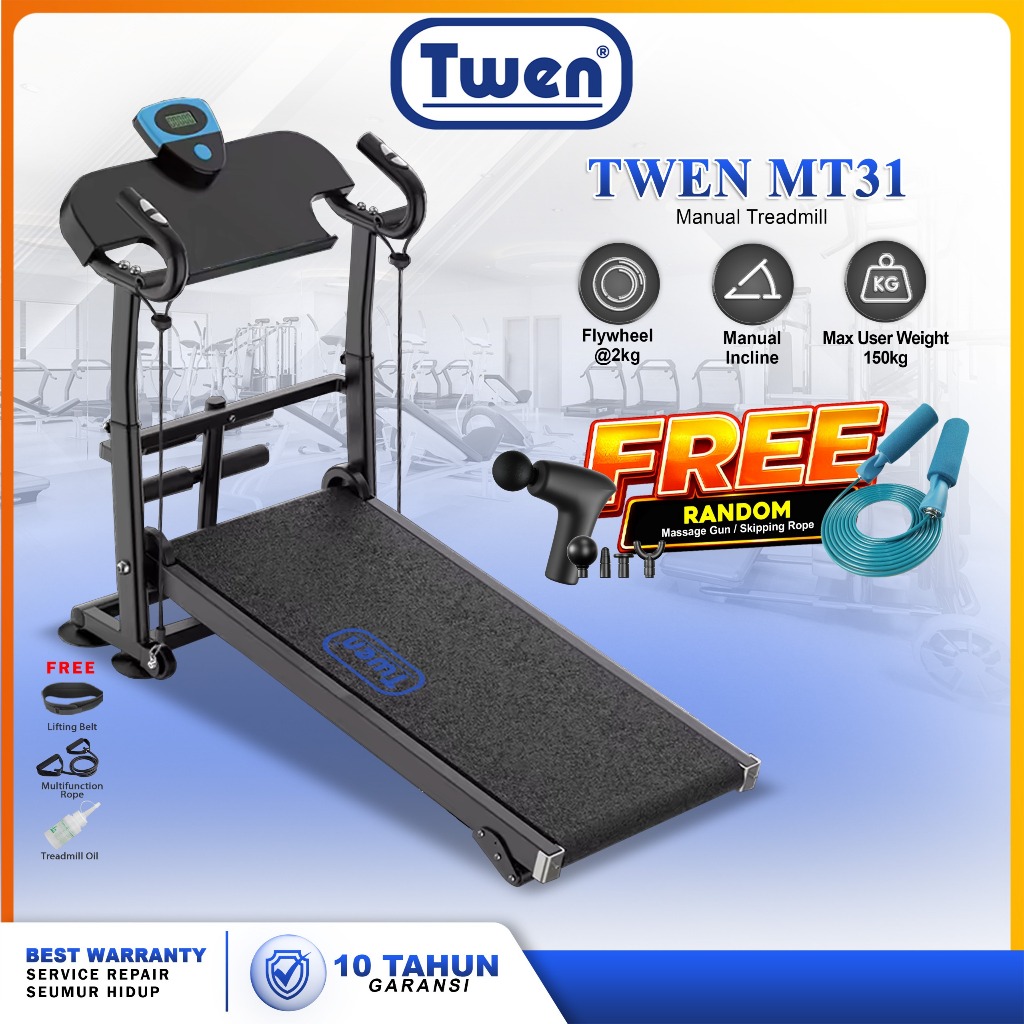 TWEN MT21 MT28 MT31 MT38 Treadmill Tanpa Listrik Treadmill Manual Treadmill Multifungsi Alat Olahrag