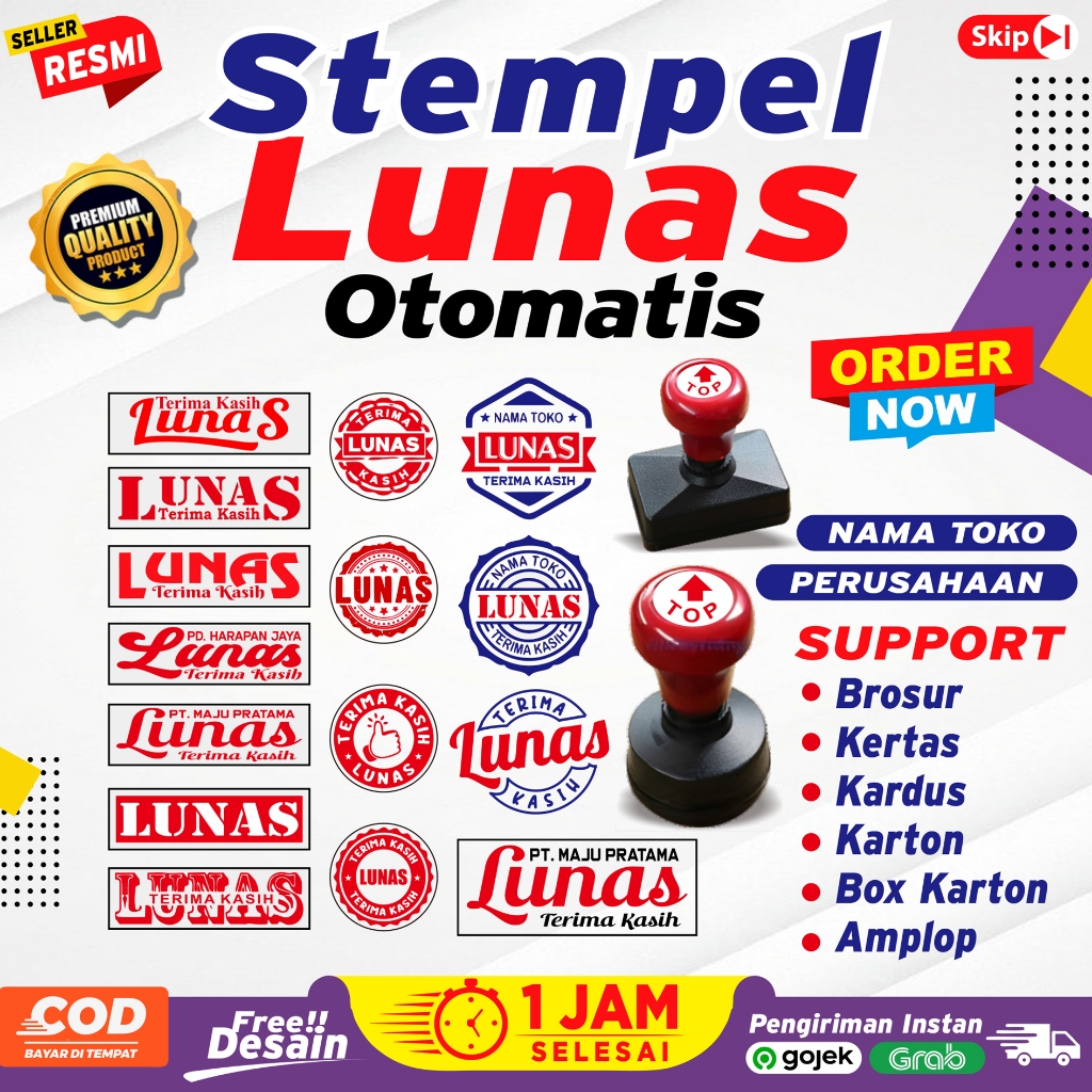 Stempel Lunas Custom / Stempel Otomatis