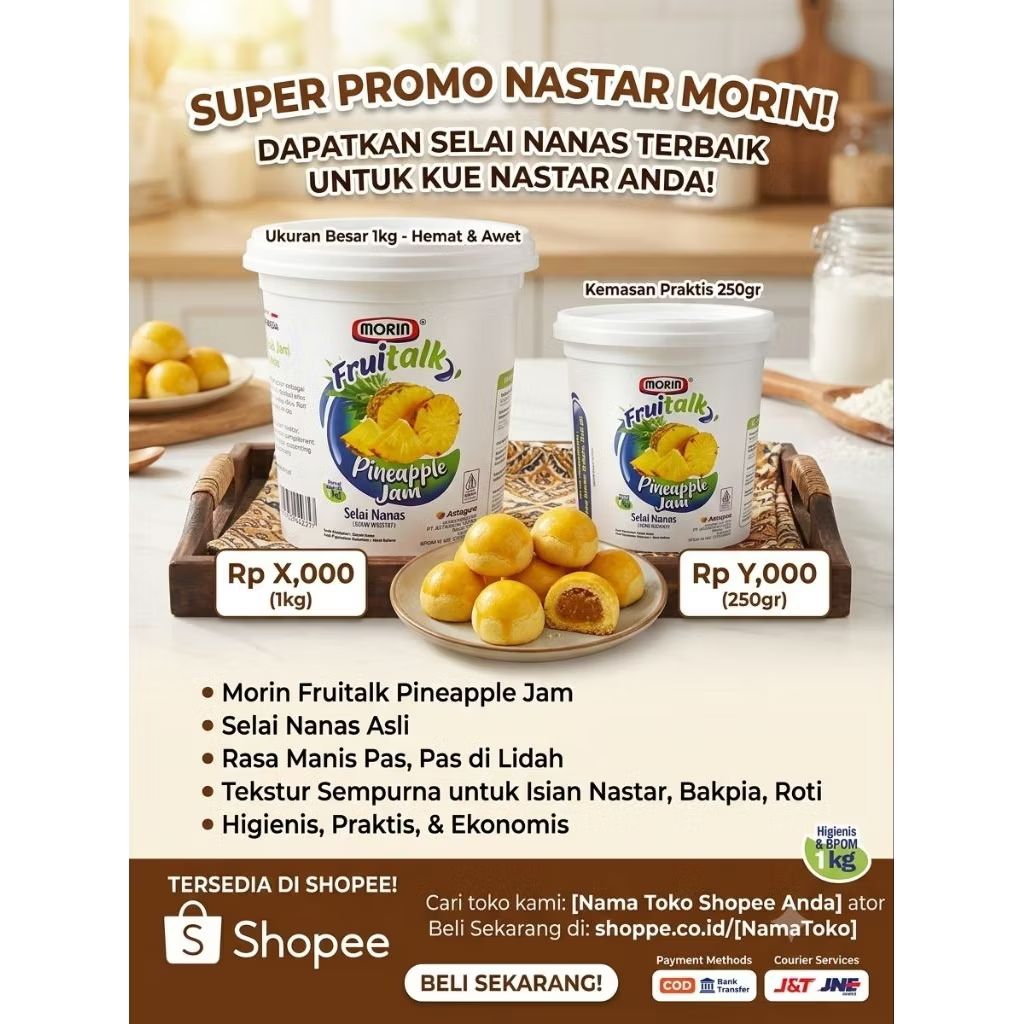Morin Fruittalk Pineapple Jam Selai Nanas 1kg