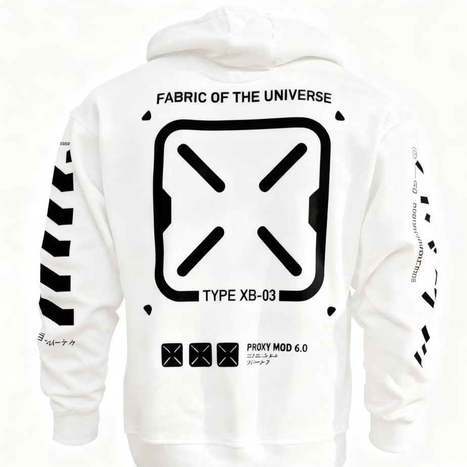 XB-03 White Techwear Hoodie | Tactical Cybernetic Hoodie