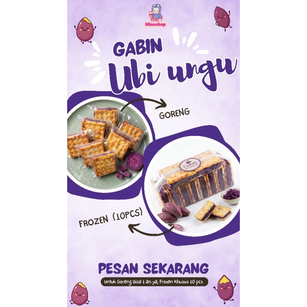 ( FROZEN / GORENG ) Kue Gabin Ubi Ungu / Gabin Ubi Lembut Garing / Cemilan Snack Sehat / Cocok untuk