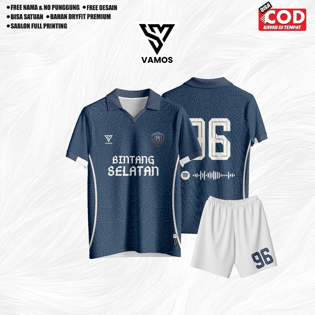 Vamos Apparel Jersey Custom Full Printing Premium Bisa Satuan Nama Nomor Logo Tim Futsal Bola Voli B