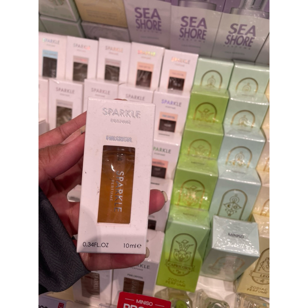 MINISO SPARKLE EAU DE TOILETTE / EDT / PARFUM GLITTER WANITA 10 ML VIOLET GEM PINK CRYSTAL ROYAL SHA
