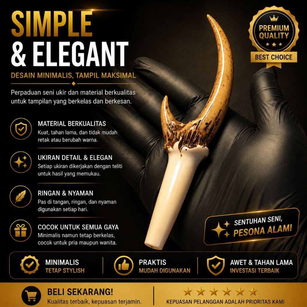 Once Pipa Cangklong Srigading Tanduk Kijang Super Premium Padat elegan dan nyaman Digunakan