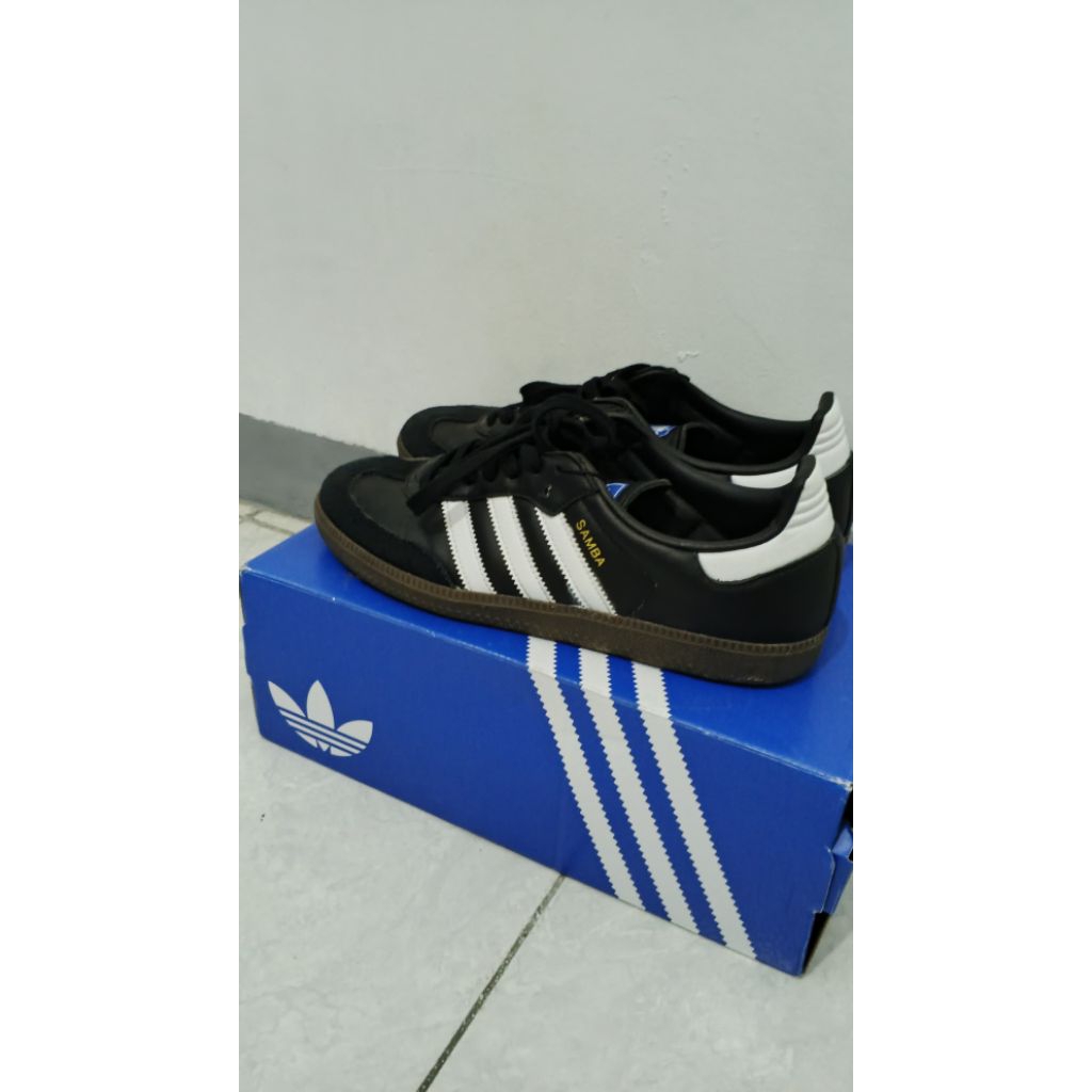 Sepatu second Samba Og black gum 100% original Tangan pertama