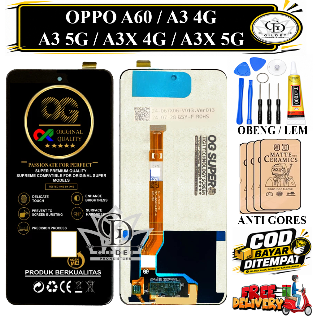 LCD OPPO A60 / A3 4G / A3 5G / A3X 4G / A3X 5G OG Original Quality Responsif Fullset / LCD Only