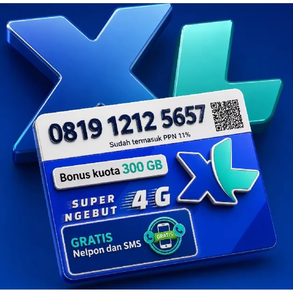 Promo Nomor Cantik Kartu XL 12 Digit Super Ngebut dengan bonus kuota 300 GB Bisa
Digunakan Seluruh W