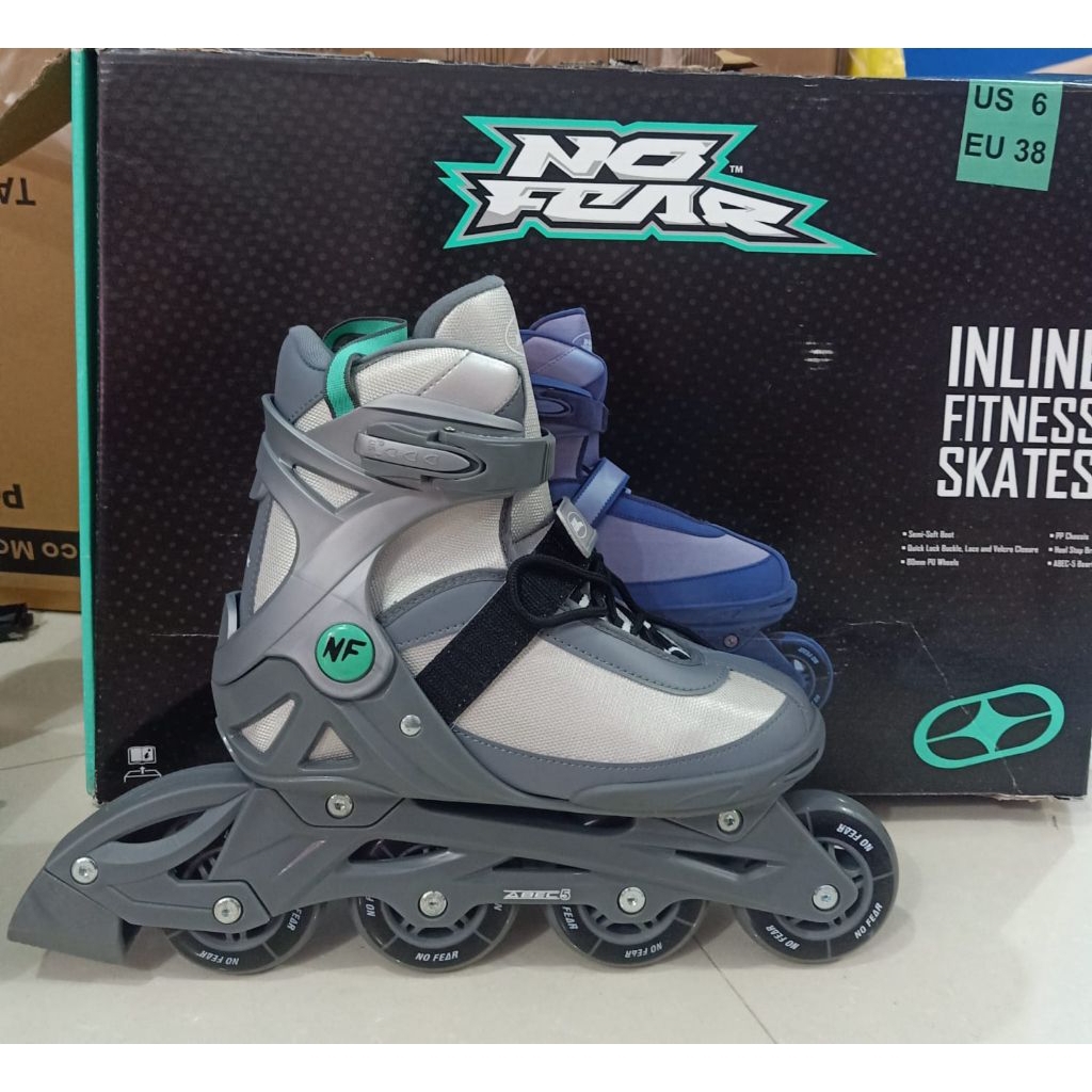 no fear sepatu roda size 38 insole 23,5cm