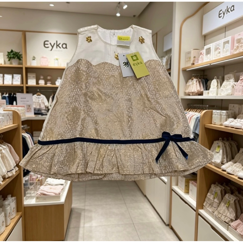 Eyka Baby Dress Cream - Pakaian Bayi Lembut & Nyaman dengan Desain Menarik Fungsi Ganda Sebagai Crea