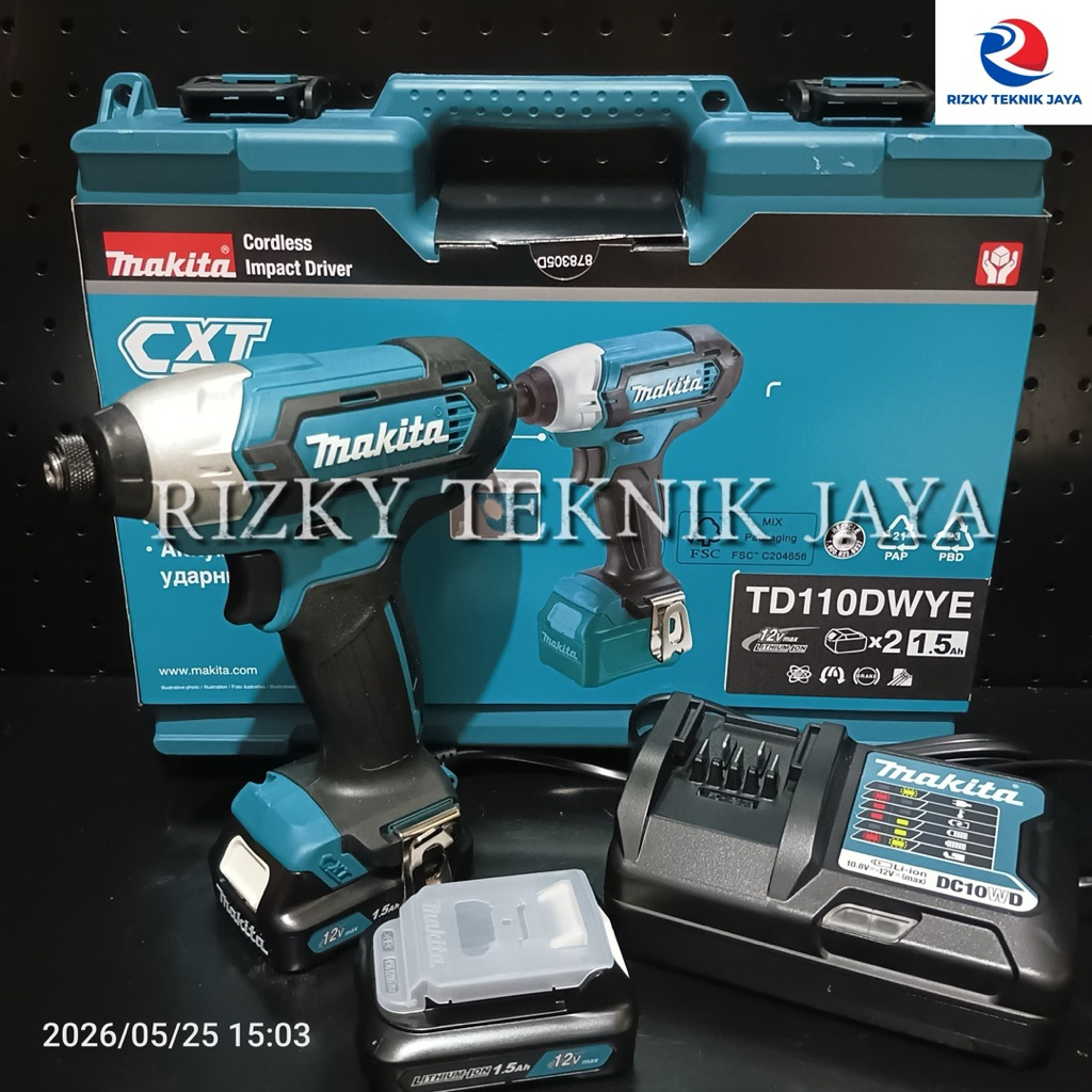 Makita TD110 Mesin Bor Impact Driver Obeng Impact Baterai Makita TD110 TD 110 Mesin Bor Obeng TD110 