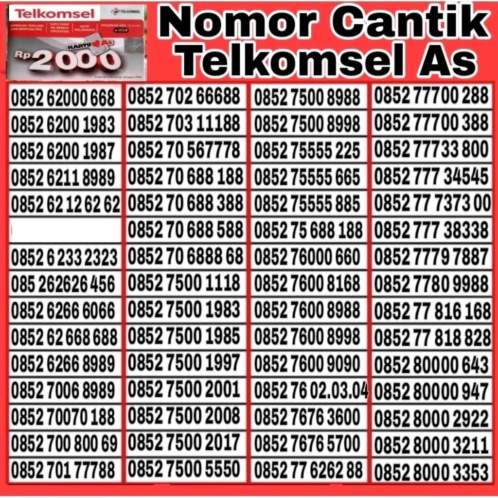 Nomor Cantik Telkomsel AS 4G Lte 8989 7778