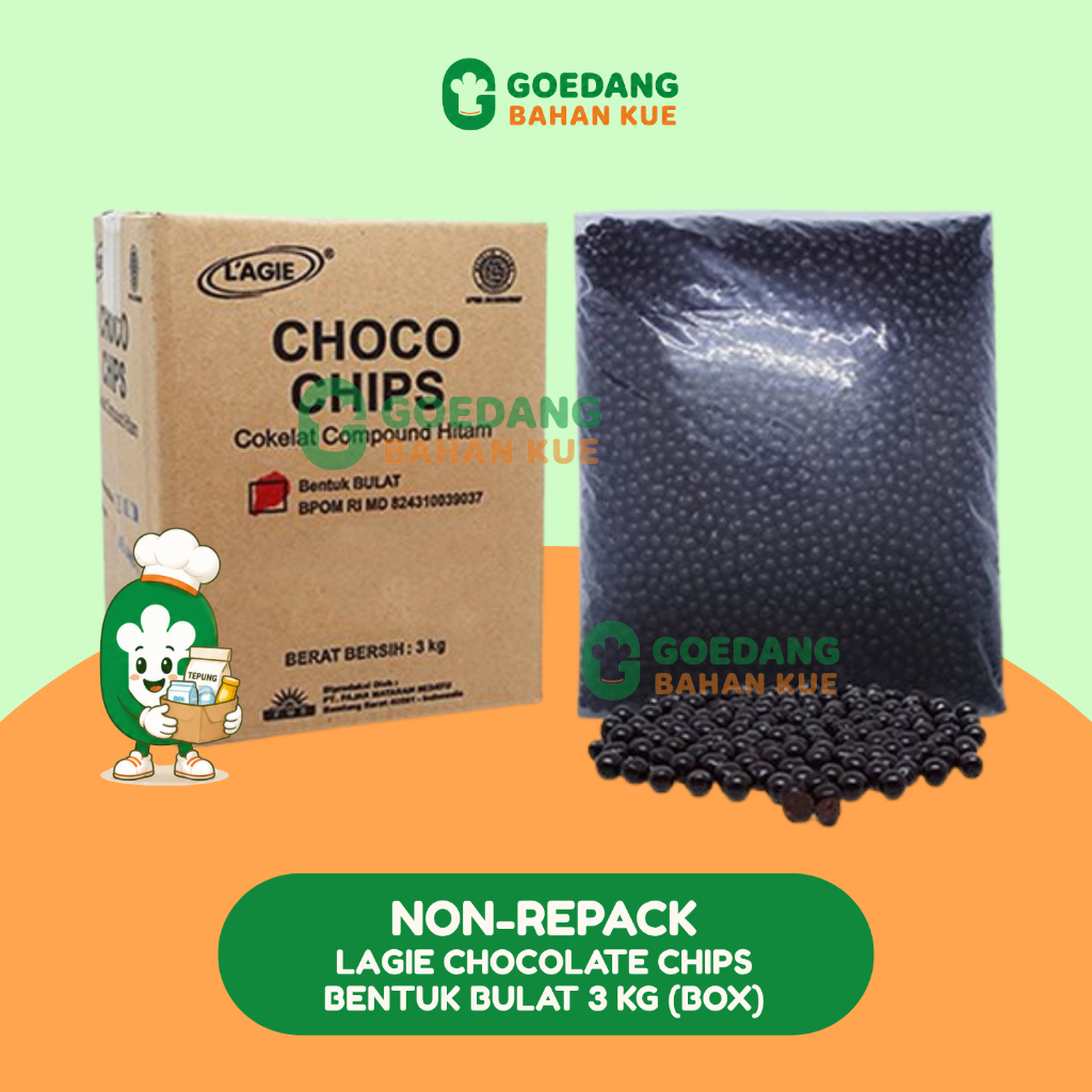 [ DOS = 3 KG ] CHOCO CHIPS LAGIE COKLAT BULAT 3 KG - CHOCO CHIPS LAGIE BENTUK BULAT
