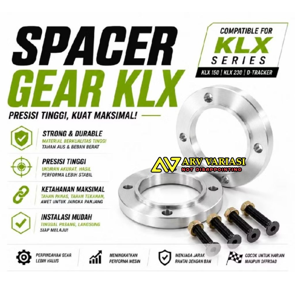 Spacer Gir D-TRACKER KLX BF Spicer Spasir Plus Baut L Baja Aksesoris Variasi D-Tracker KLX 150
