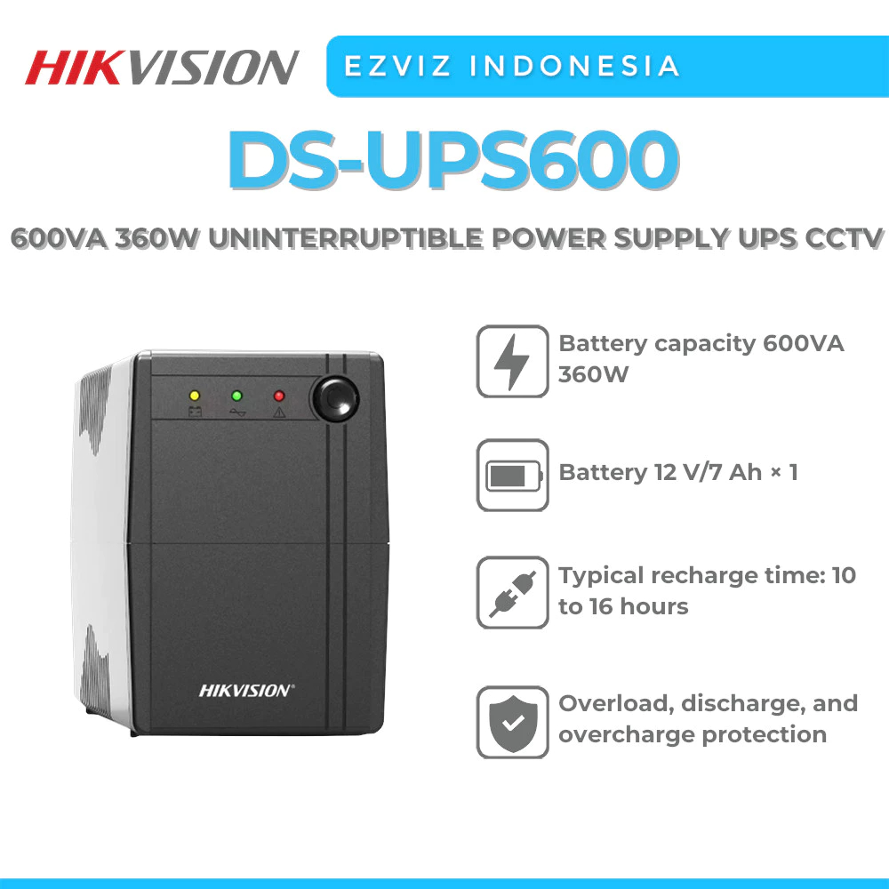 HIKVISION DS-UPS600 600VA 360W UNINTERRUPTIBLE POWER SUPPLY UPS CCTV