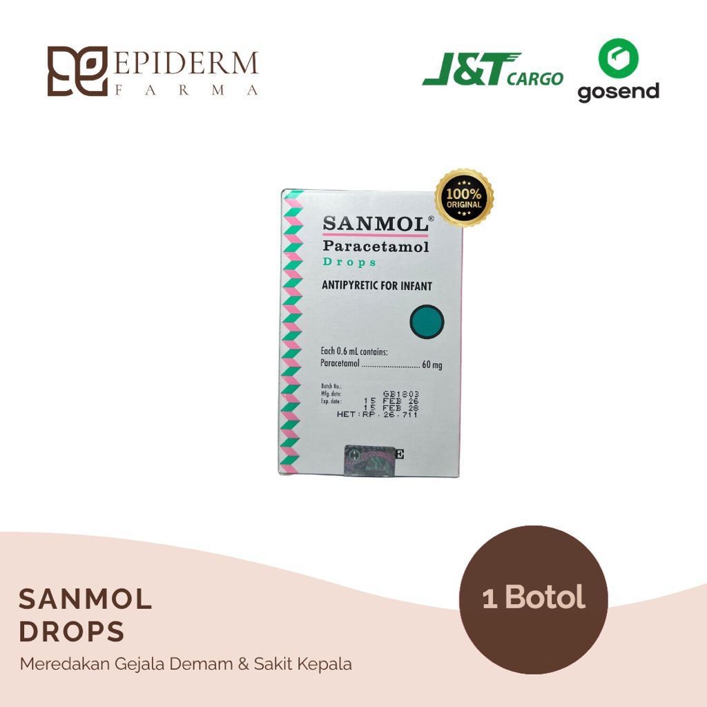 SANMOL DROP sirup pereda demam anak
