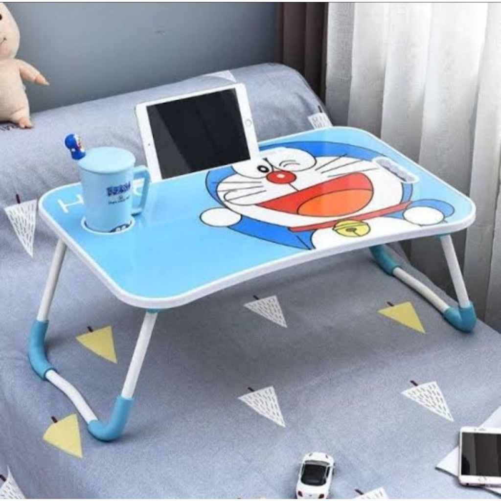 Meja belajar lipat motif doraemon