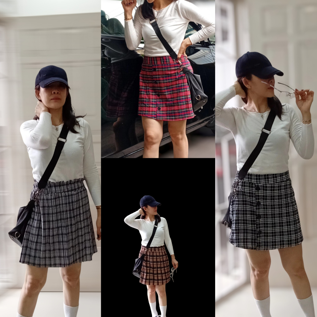 ROK MINI WANITA ROK PENDEK KOTAK BULLBERRY MINI SKIRT