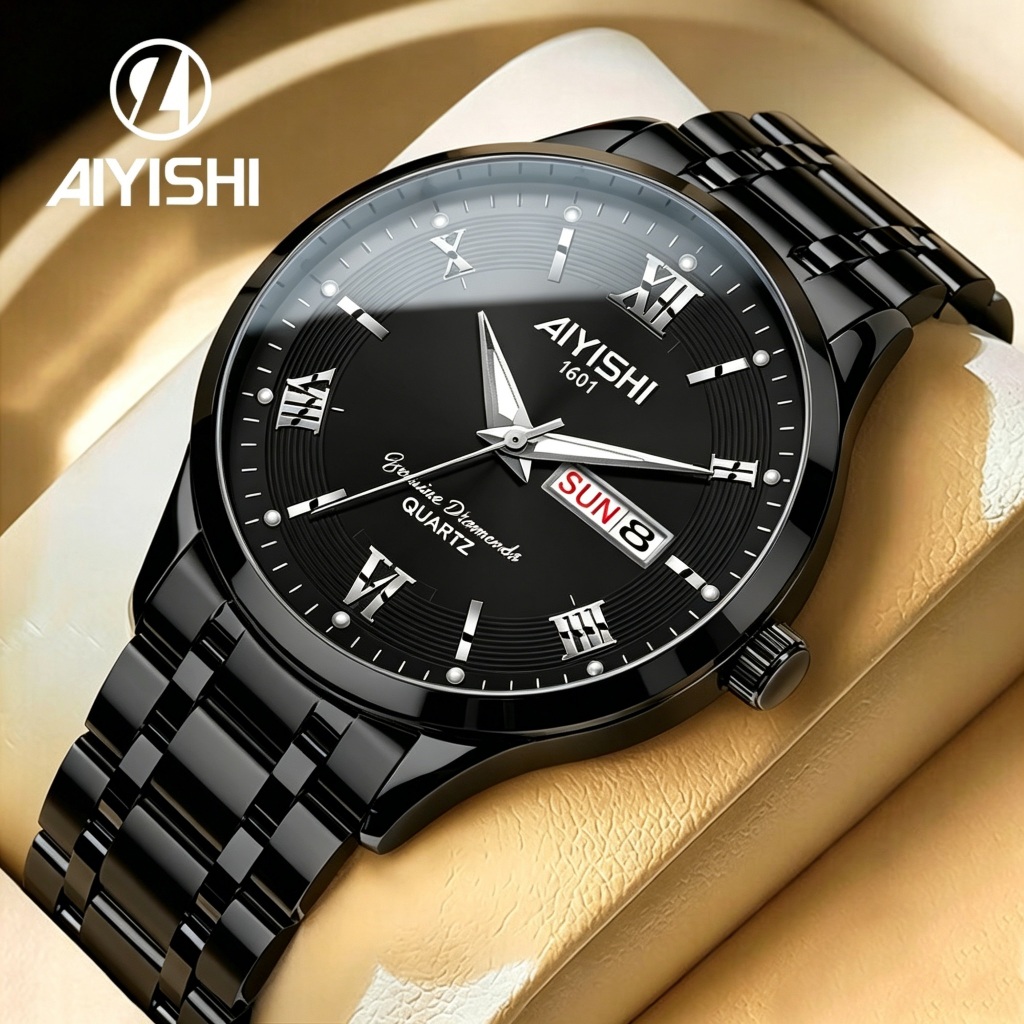 Jam Tangan Pria AIYISHI Original Tahan Air Analog Kalender Army Quartz Anti Air Untuk Cowok / Jam Ta